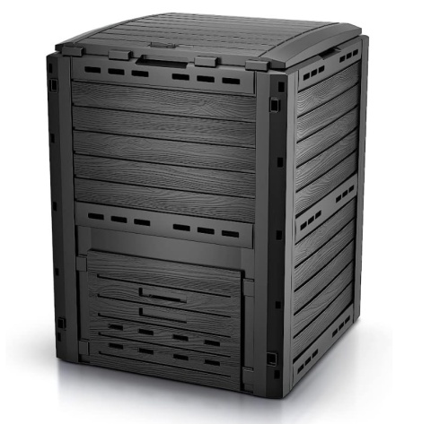 Kompostownik Ogrodowy VOUNOT 300L Czarny – Z Recyklingu, Szybki Montaż