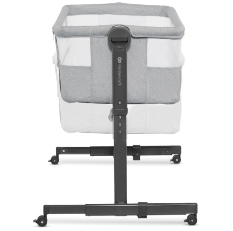 Łóżeczko Dostawne Kinderkraft NESTE UP 2w1 – Regulacja Wysokości i Kąta, Do 9 kg, Szare