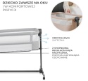 Łóżeczko Dostawne Kinderkraft NESTE UP 2w1 – Regulacja Wysokości i Kąta, Do 9 kg, Szare