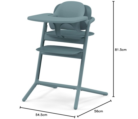 Krzesełko Cybex Gold LEMO 3w1 Rosnące – Stone Blue, Zestaw Niemowlęcy + Tacka