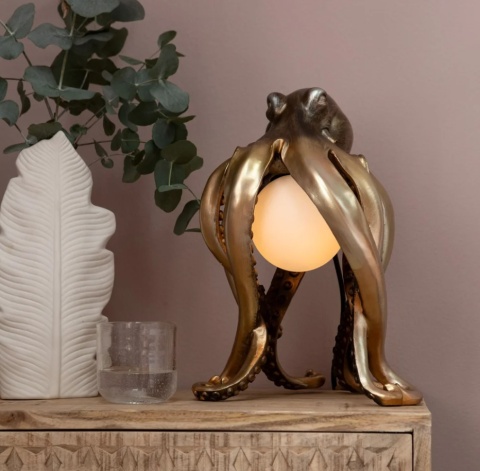 Lampa Stołowa Octopus 26x34 cm – Złota, Styl Glamour/Awangardowy