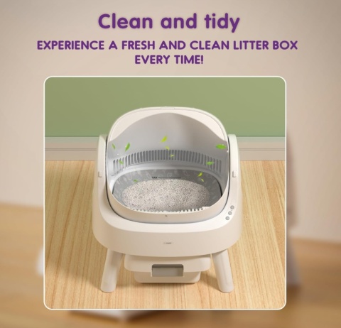 Automatyczna Kuweta Samoczyszcząca PetPivot – Otwarty Design, Cicha, 10L Pojemnik, Do 22 kg