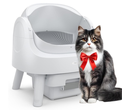 Automatyczna Kuweta Samoczyszcząca PetPivot – Otwarty Design, Cicha, 10L Pojemnik, Do 22 kg