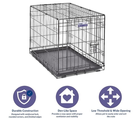 Klatka Kennelowa MidWest iCrate 76 cm – Drzwi Pojedyncze, Z Panelem Działowym, Ulepszone Bezpieczeństwo