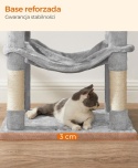 Drapak dla Kota Feandrea 143 cm – Wielopoziomowy, Hamak, Jaskinia, Jasnoszary