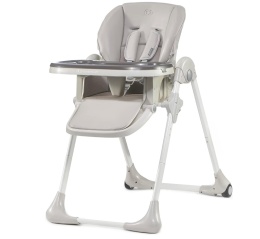 Krzesełko do karmienia Kinderkraft YUMMY – Regulowane, Składane, Ekoskóra, Szare