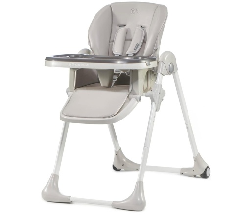 Krzesełko do karmienia Kinderkraft YUMMY – Regulowane, Składane, Ekoskóra, Szare