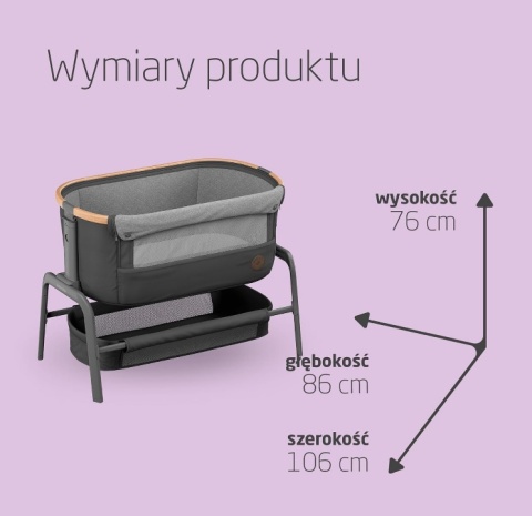 Łóżeczko Dostawne Maxi-Cosi Iora 2w1 – Essential Graphite, Torba Podróżna w Zestawie