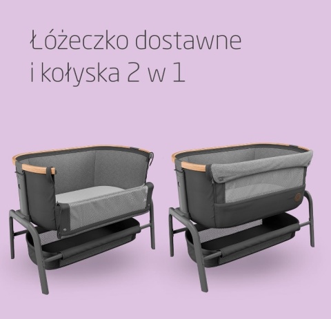 Łóżeczko Dostawne Maxi-Cosi Iora 2w1 – Essential Graphite, Torba Podróżna w Zestawie
