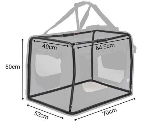 Składany Transporter dla Psa/Kota Lionto 82x58x58 cm – Do 18 kg, Czarny