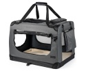 Składany Transporter Lionto 60x42x44 cm – Szary, do 12 kg, z Poduszką i Stalową Ramą