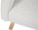 Fotel Bujany dla Dzieci Childhome – Miękki materiał Teddy, Biały/Ecru
