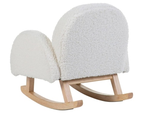 Fotel Bujany dla Dzieci Childhome – Miękki materiał Teddy, Biały/Ecru
