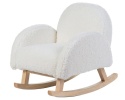 Fotel Bujany dla Dzieci Childhome – Miękki materiał Teddy, Biały/Ecru