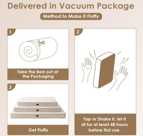 Dwustronny Materac Ortopedyczny EHEYCIGA – 89x58 cm, Kolor Karmelowy