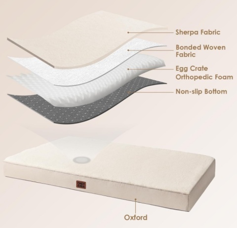 Dwustronny Materac Ortopedyczny EHEYCIGA – 89x58 cm, Kolor Karmelowy