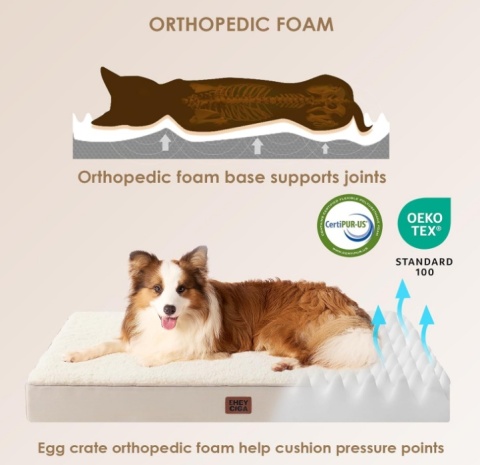 Dwustronny Materac Ortopedyczny EHEYCIGA – 89x58 cm, Kolor Karmelowy