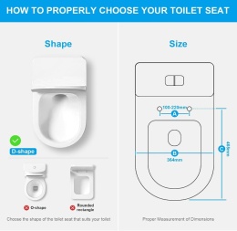 Deska Toaletowa Ibergrif M41001 – Wolnoopadająca, Kształt D, Szybki Demontaż, Biała