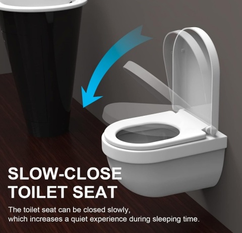 Deska Toaletowa Ibergrif M41001 – Wolnoopadająca, Kształt D, Szybki Demontaż, Biała