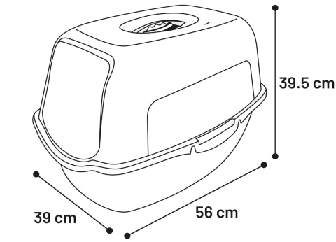 Kuweta dla Kota Flamingo Lexie – Zakryta, z Filtrem Węglowym, Niebieska, 56 cm