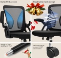 Ergonomiczne Krzesło Biurowe Milacyee – Oddychająca Siatka, Podnoszone Podłokietniki, Czarne