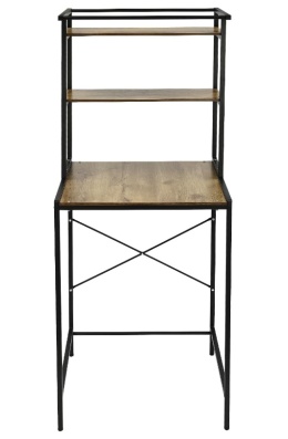 Regał Łazienkowy nad Pralkę Mlonausz – 3 Poziomy, Styl Loft, Czarny + Dąb