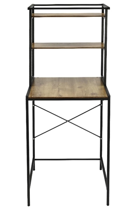 Regał Łazienkowy nad Pralkę Mlonausz – 3 Poziomy, Styl Loft, Czarny + Dąb