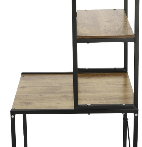 Regał Łazienkowy nad Pralkę Mlonausz – 3 Poziomy, Styl Loft, Czarny + Dąb