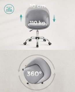 Krzesło do Biurka i Toaletki SONGMICS – Regulowane, Bawełna i Len, Gołębi Szary