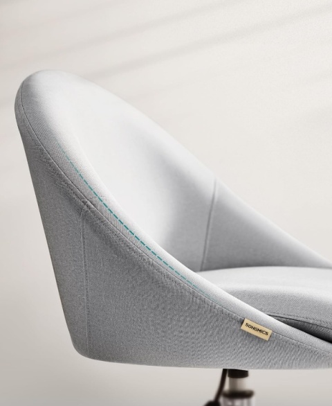 Krzesło do Biurka i Toaletki SONGMICS – Regulowane, Bawełna i Len, Gołębi Szary