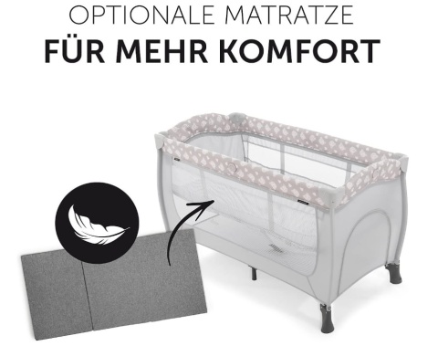Łóżeczko Turystyczne Hauck Sleep N Play Center – Zestaw z Przewijakiem i 2 Poziomami, Szary Teddy