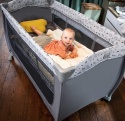 Łóżeczko Turystyczne Hauck Sleep N Play Center – Zestaw z Przewijakiem i 2 Poziomami, Szary Teddy