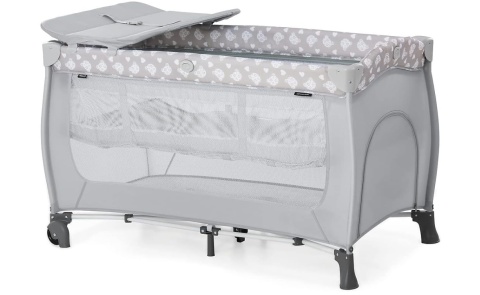 Łóżeczko Turystyczne Hauck Sleep N Play Center – Zestaw z Przewijakiem i 2 Poziomami, Szary Teddy