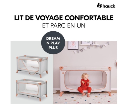 Łóżeczko Turystyczne Hauck Dream N Play Plus – Boczne Wejście, Torba, Dusty Cork