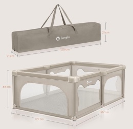 Duży Kojec dla Dzieci Lionelo Willow – 180x120 cm, Stabilny, Torba w Zestawie