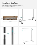Wytrzymały Wieszak na Ubrania SONGMICS – Nośność 136 kg, Regulowany, Chromowany