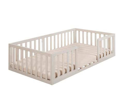 Łóżko Podłogowe Roba Montessori 70x140 cm – Samodzielność i Bezpieczeństwo, Szare