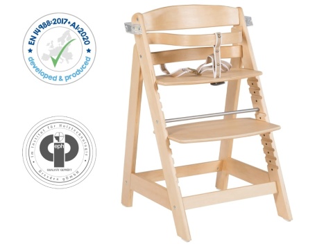 Drewniane Krzesełko do Karmienia Roba Sit Up Click & Fun – Rosnące z Dzieckiem, Naturalne