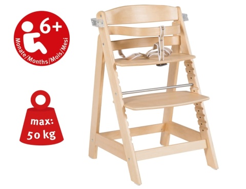 Drewniane Krzesełko do Karmienia Roba Sit Up Click & Fun – Rosnące z Dzieckiem, Naturalne