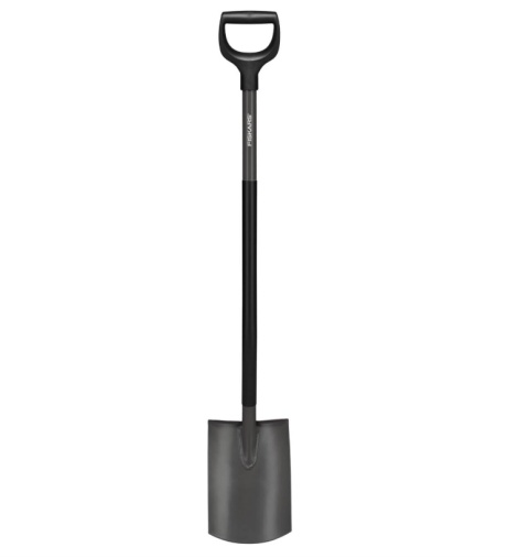 Szpadel Ergonomiczny Fiskars – Zaokrąglony, Stal Borowa, Powłoka SoftGrip