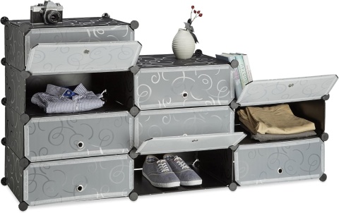 Stojak na buty Relaxdays 10-poziomowy, czarny – organizer oszczędzający miejsce