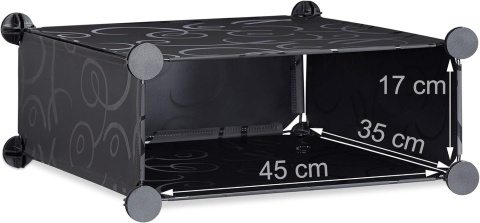 Stojak na buty Relaxdays 10-poziomowy, czarny – organizer oszczędzający miejsce