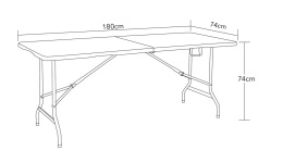 Stół Składany KAMBERG 180x74 cm – Cateringowy, Ogrodowy, Udźwig 150 kg
