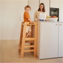 Wieża edukacyjna Montessori dla dzieci hauck Learn N Explore z drewna bukowego