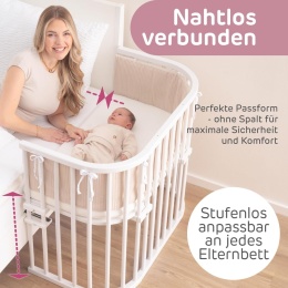 Babybay Maxi dostawka do łóżka niemowlęcego, biała lakierowana