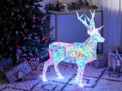 Beliani POLARIS dekoracja ogrodowa LED renifer 90 cm kolorowy