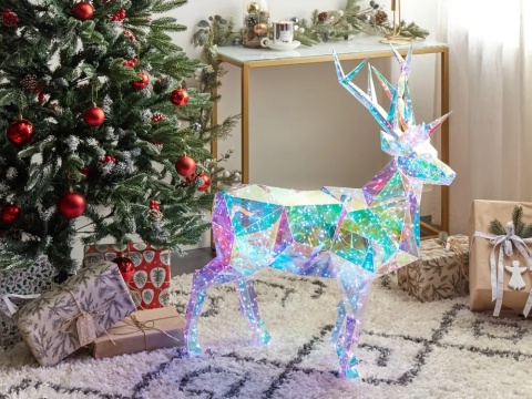 Beliani POLARIS dekoracja ogrodowa LED renifer 90 cm kolorowy