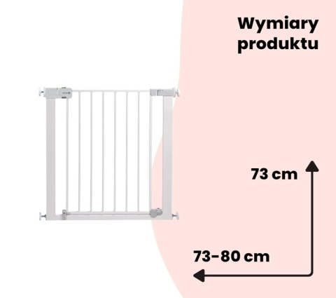 Bramka Bezpieczeństwa Safety 1st Easy Close Metal – 73-80 cm, Biała