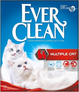 Ever Clean Multi-Cat Żwirek Zbrylający dla Kota 10 L – Długotrwała Świeżość, Węgiel Aktywny