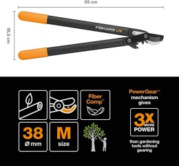 Fiskars PowerGear Sekator nożycowy L74 do gałęzi Ø 3,8 cm